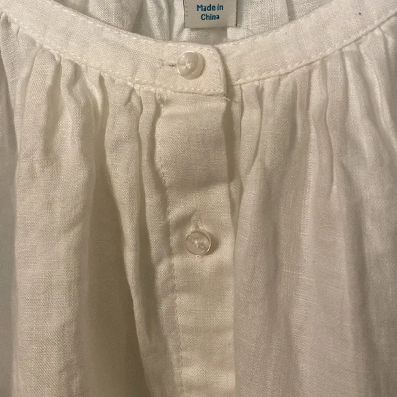 NWOT Sundance Graceful Days White 100% Linen Button Top - Picture 9 of 15